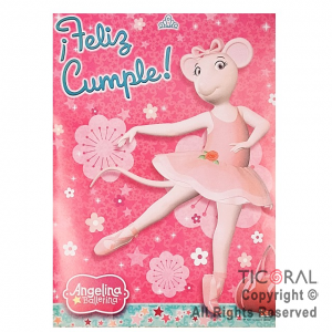 ANGELINA BALLERINA AFICHE FELIZ CUMPLE x 2